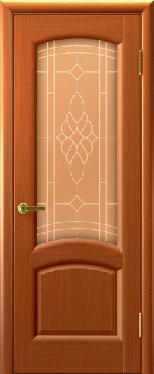 Межкомнатная шпонированная дверь Luxor Legend Лаура Темный Анегри Т74 остекленная — фото 1